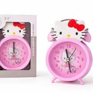 Hello Kitty 3.0” Fashion Alarm Clock with Light Pink Analog Desk Clock